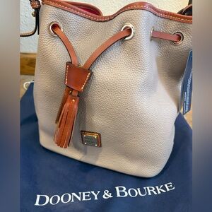 Dooney & Bourke Cream Leather Bucket Bag